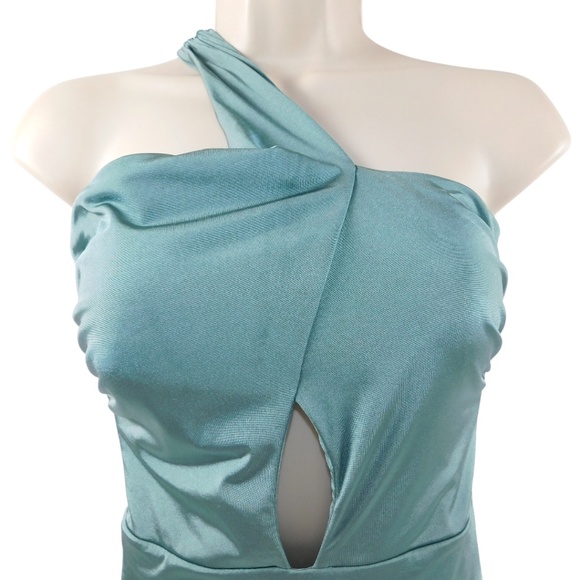 Lazul One-Shoulder Cutout Swimsuit • Size 2 • Teal Green - Picture 4 of 14